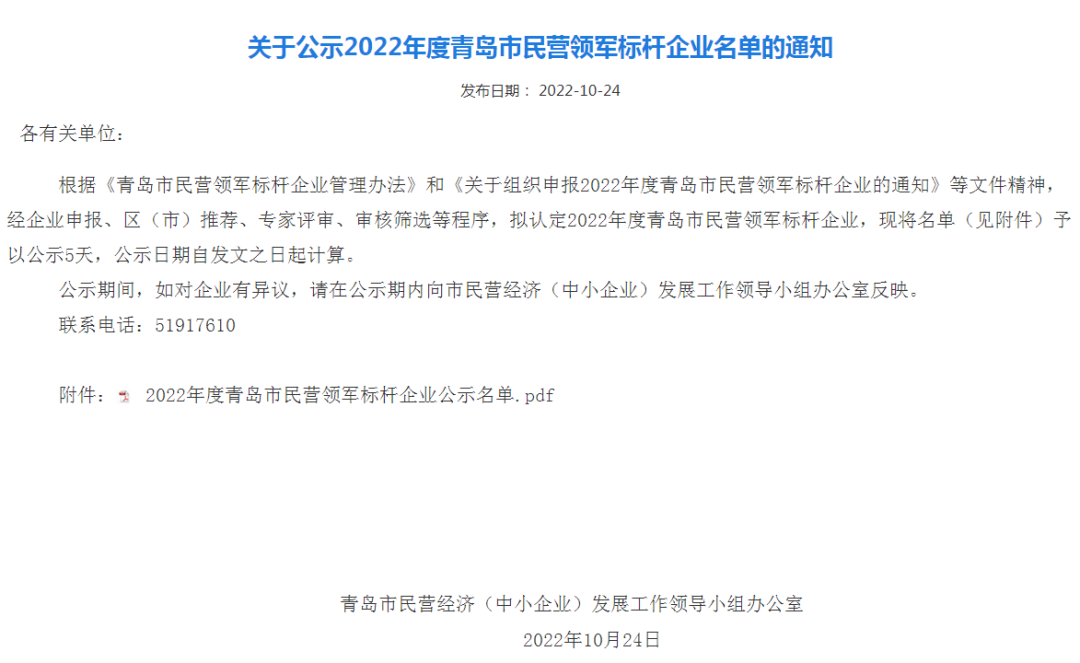 喜報！銳智智能入選青島市民營領(lǐng)軍標(biāo)桿企業(yè)
